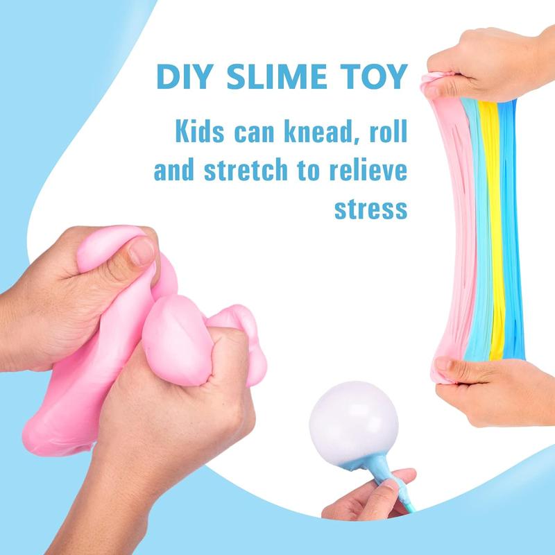 12 Pack Butter Slime Kit, Non-Sticky & Super Stretchy, with Watermelon, Lemon and Cherry Charms Great Stress Relief & Fun Party Toys, Ideal Gift for Girls & Boys