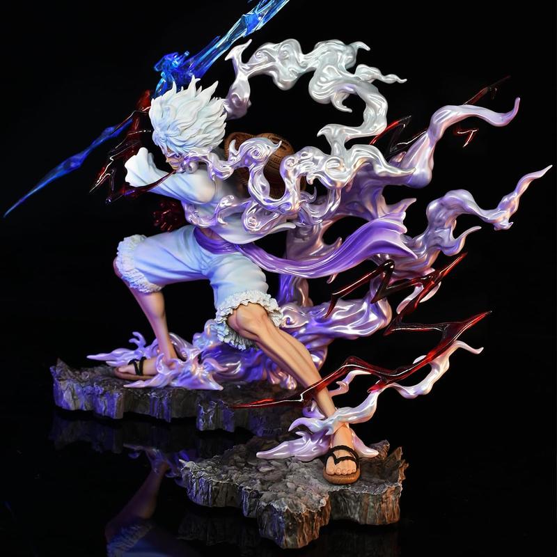 Luffy Gear 5 Figure, Sun God Nika Monkey D Luffy Action Figure, Anime Statue Model Toy Gift (With Light)