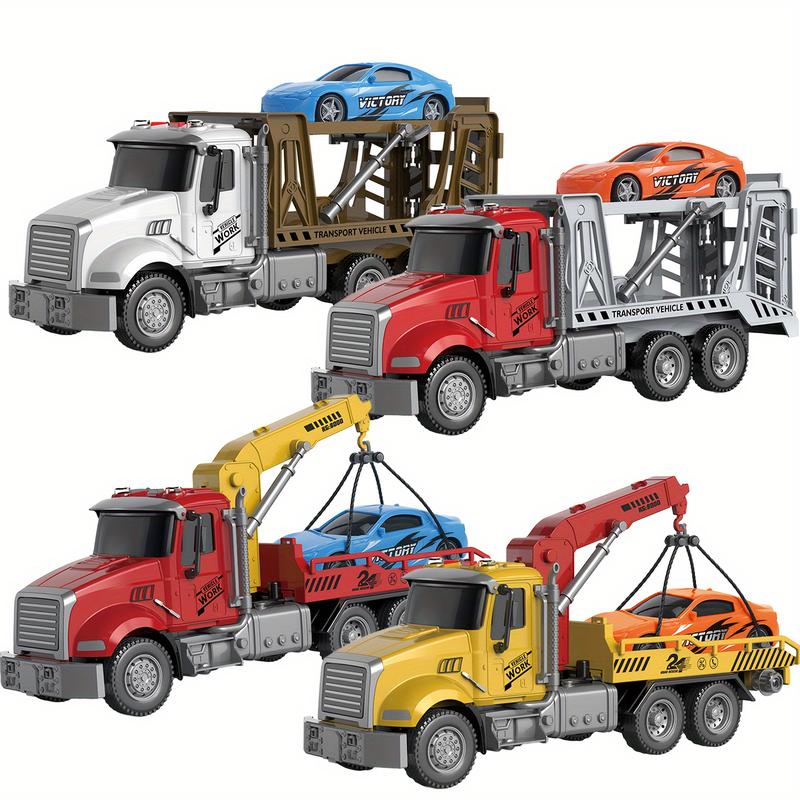 CreamKids Toy Truck, Many Parts Of The Toy Truck Are Retractable, Rotatable, Etc. The Tow Truck Can Rescue Cars Of Different Sizes