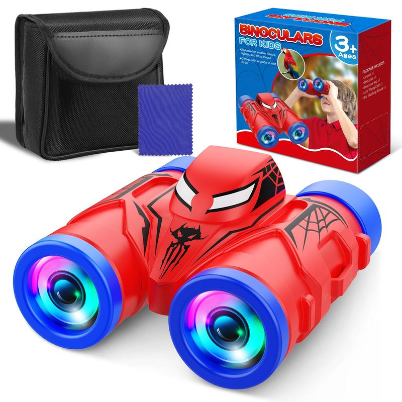 Spider Binoculars for Kids Ages 3-8 Boy Toys with Compass Christmas Birthday Gifts for 3 4 5 6 7 8 Year Old Boys Girls Toy Age 4-6 6-8 Boy Outdoor Toys for Camping