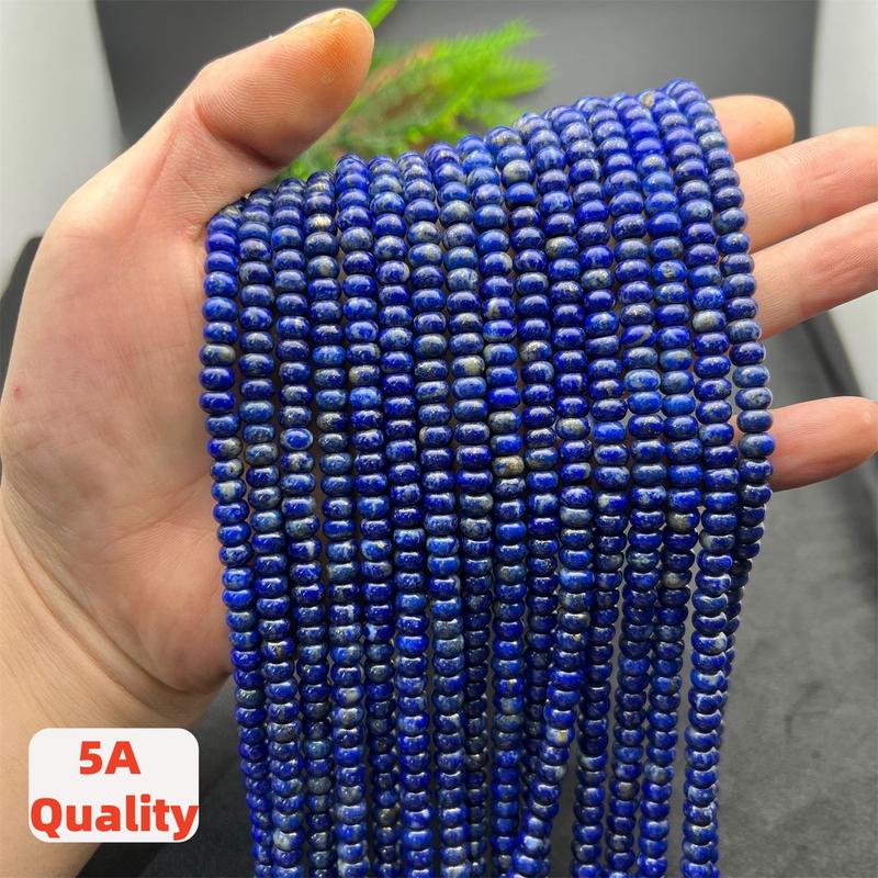 4x6MM Natural Lapis Lazuli Smooth Rondelle Loose Beads Afghanistan Raw Ore Spacer Gasket Semi-Finished Loose Beads DIY Jewlery Marking Design for Bracelet Necklace Earing