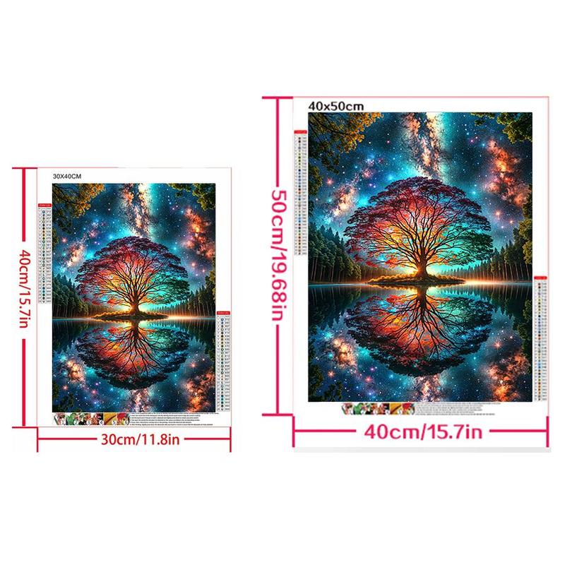 5D DIY Diamond Arts Colorful Painting Kit, 1 Set Tree & Sky Pattern Diamond Arts Colorful Painting without Frame, Handmade Art Crafts for Home Decor