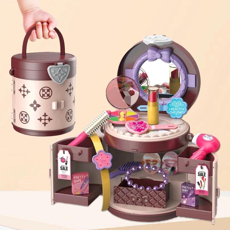 Pretend Play Set with Fashion Bag, Multiple scenarios for Kids exploring, Kitchen, Shopping, Beauty, Pet care, Travel Set and Dessert Shop