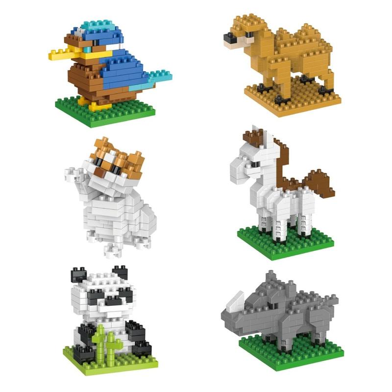 12PCS Mini Animals Building Bricks Sets for Prizes Birthday Gifts Party Favors for Kids