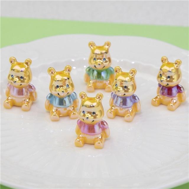 mixed plating winnie 3d Bead for Pen Making - set of 5