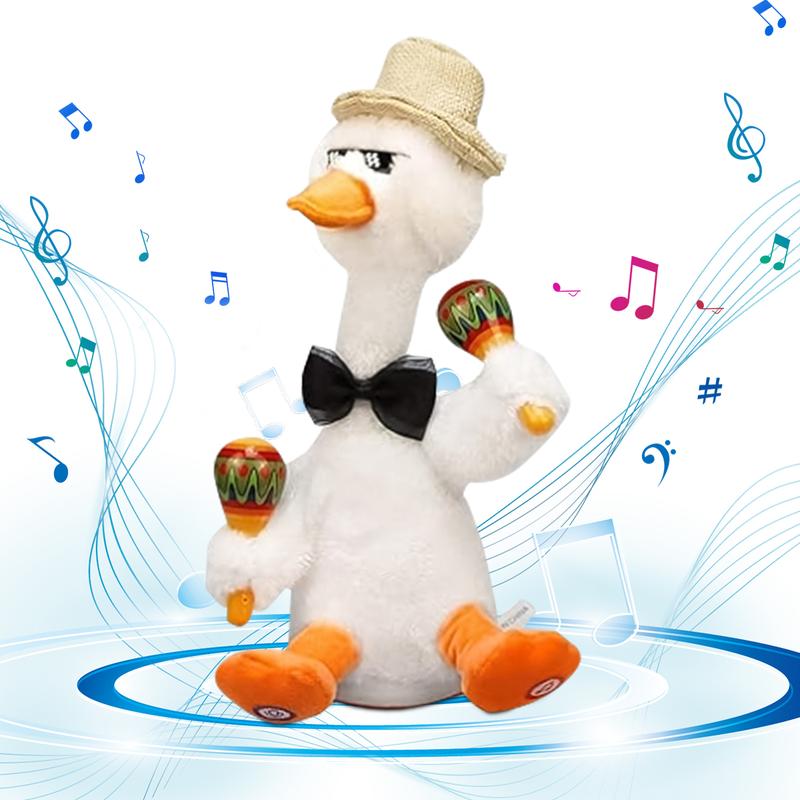 Talking duck toy, Easter duck, electric dancing light rattle toy, shake hands, talking toy repeat what you say, wriggling dancing duck sing C1