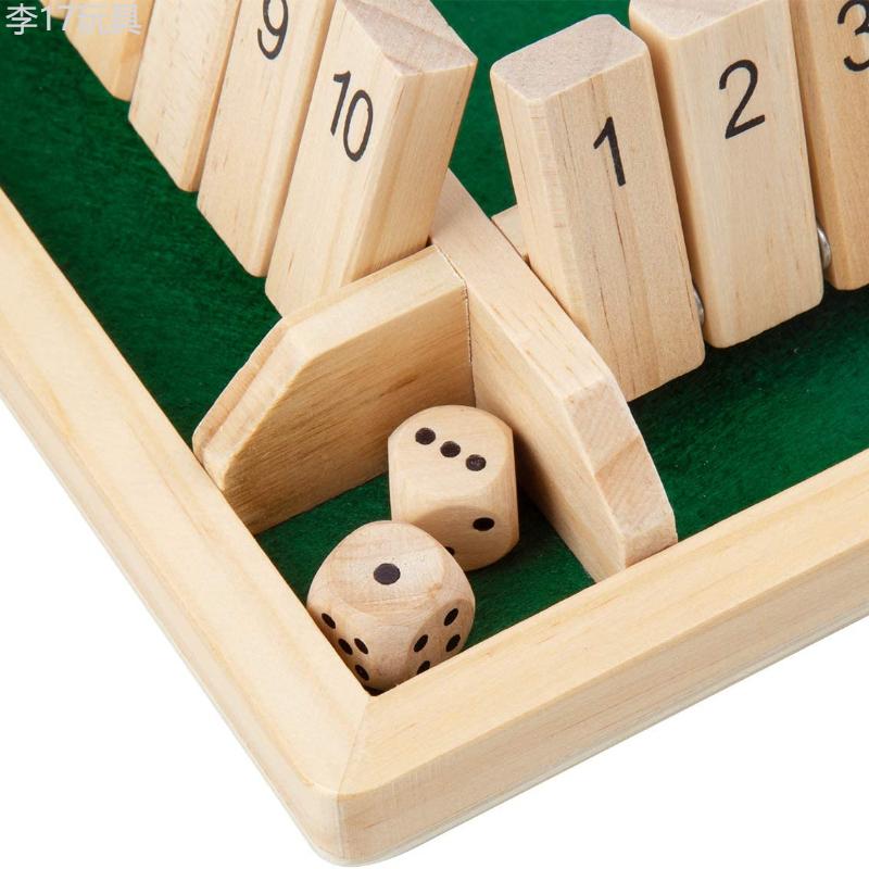 4-Sided Large Dice Shut The Box Wooden Board Game - Develops Addition Skills, Enhances Math Abilities, and Fosters Critical Thinking - Perfect for Family Game Nights and Educational Learning