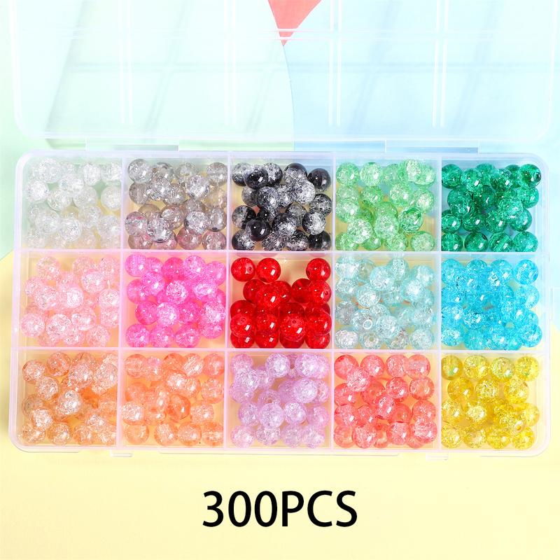 300 480pcs Glass Beads Bracelet Making Kits Crystal Beads for Jewelry Making Round Gemstone Stone Beads with Rondelle Spacer Beads DIY Crafts 8mm