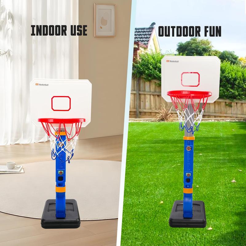 Toddler Basketball Hoop for Boy Girl Age 3 4 5 8, Kids Basketball Hoop Indoor Outdoor,Height Adjustable Basketball Hoop, Swimming Basketball Hoop Poolside, Basketball Pool Hoop Ball(Blue)