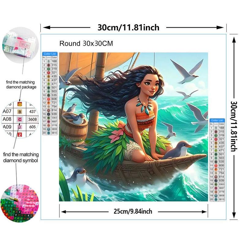 Cartoon Princess Pattern DIY Diamond Art Painting Without Frame, DIY 5D Diamond Arts Painting Kit, Wall Art Decor For Home Living Room Bedroom