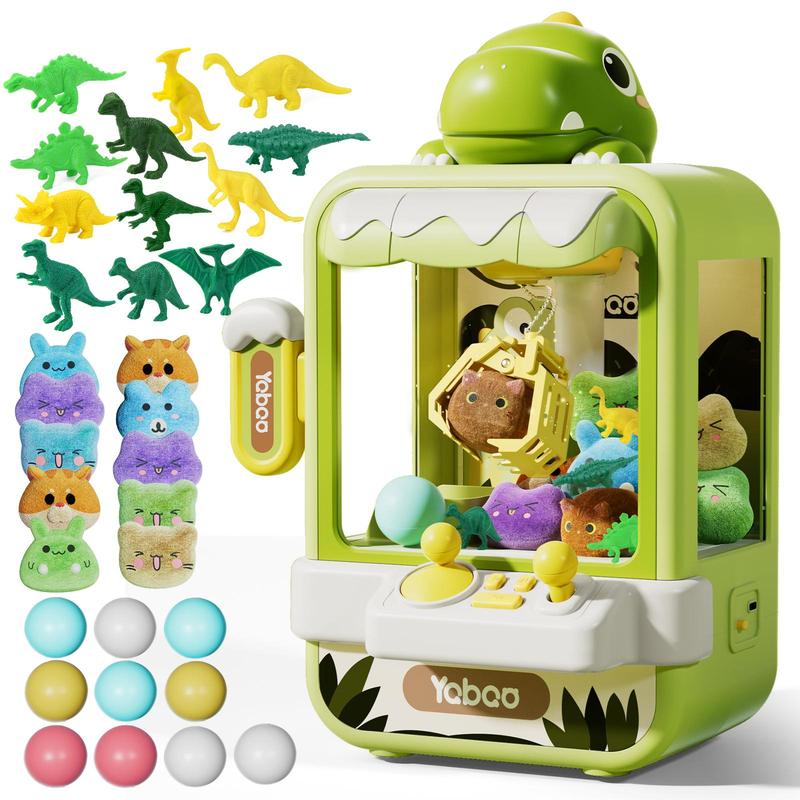 Cute Dinosaur Design Grabber Machine, 1 Set USB & Battery Powered Mini Candy Vending Grabber Machine with Dinosaur Toys & Mini Dolls & Mini Eggs, Novelty Toys, Thanksgiving Christmas Gift Set