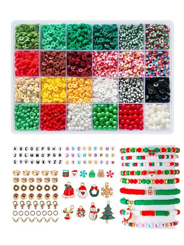 Random 18 Colors Clay Bead Kit, 1 Set DIY Jewelry Making Kit, Including Letter Beads & Spacer Beads for Girls, DIY Jewelry Crafts Gifts