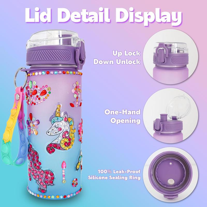 Christmas Gifts for Girls 4-12, Decorate Your Own Water Bottle Kits for Girls, Unicorn Diamond Crafts Painting Toys, Kids Water Bottle for School, Christmas and Birthday Gifts Toys for Girls