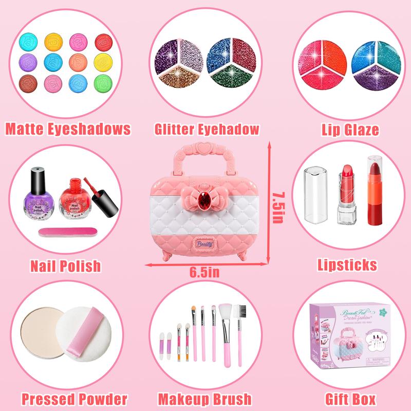 Kids Makeup Kit for Girl- Washable Real Kids Makeup Sets Girl Toys, Girls Makeup Set Kids Toys for Little Girls Toddler, Christmas-Birthday-Gifts-Ideas-Toys Age 3 4 5 6 7 8 9 10