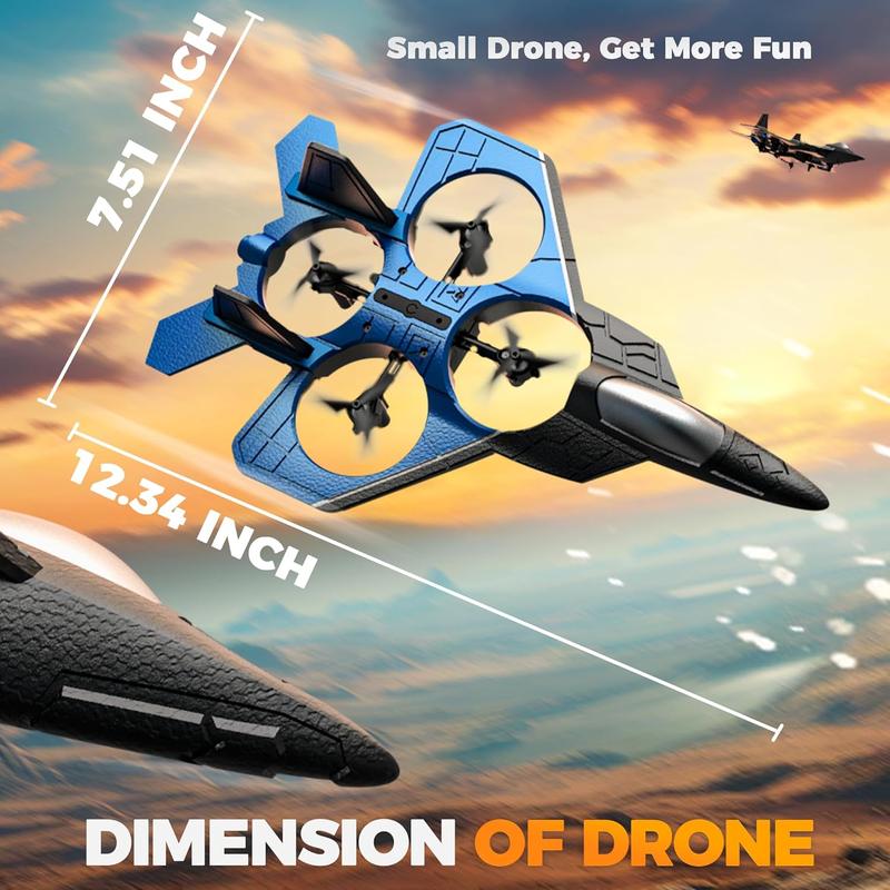 Fighter AirplaneF-22 Raptor Mini Drone Remote Control Jet Plane Stunt Drone for Adults & Kids Toy with Light Gift for Kids Beginner