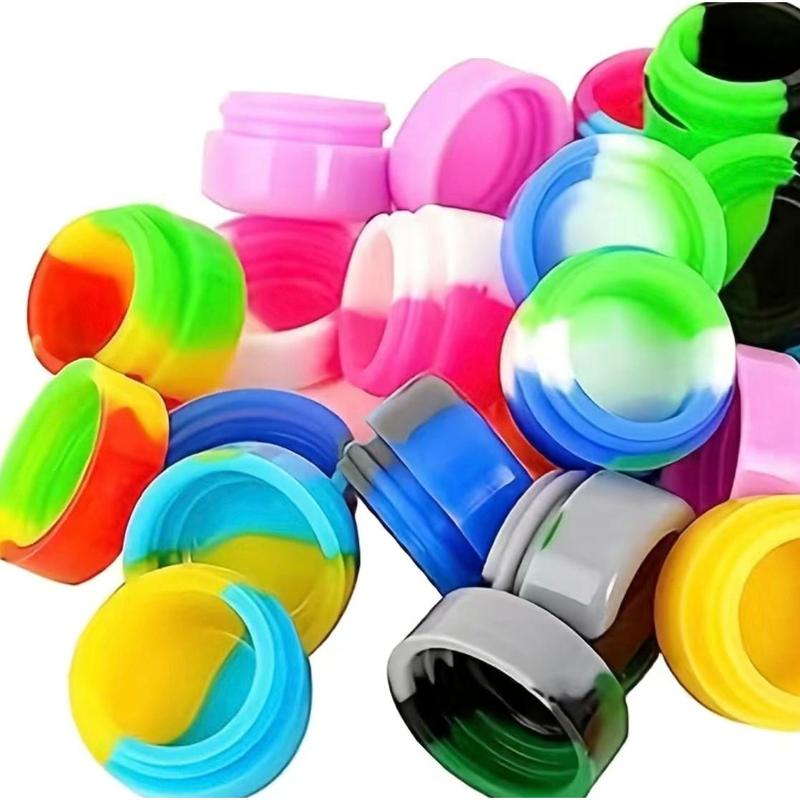 2 pc Silicone Jar, wax container none stick silicone .1 oz Random colors