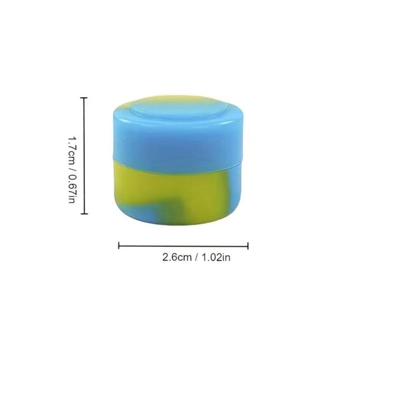 2 pc Silicone Jar, wax container none stick silicone .1 oz Random colors