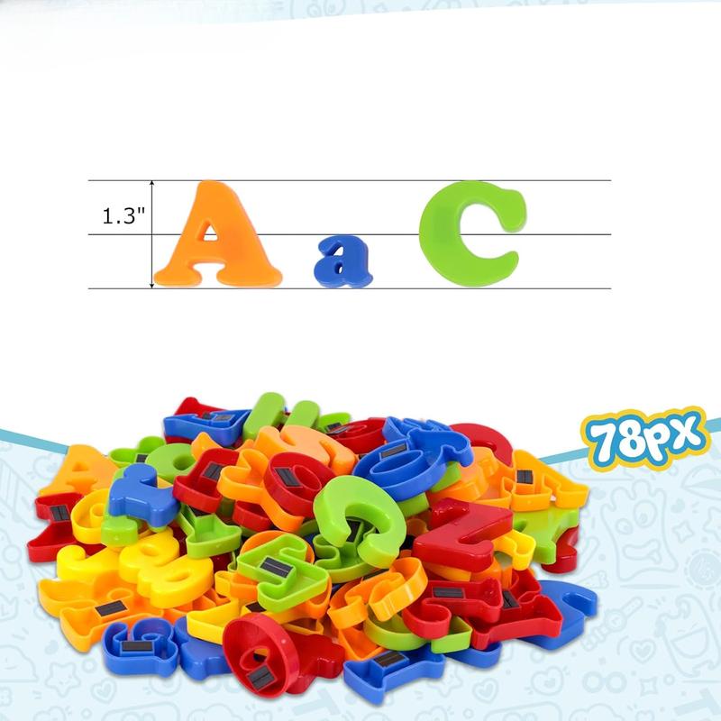 104pcs Magnetic Letters Numbers Alphabet Fridge Magnets Plastic Learning Toys Set for Kids Boys Girls Learning Toys