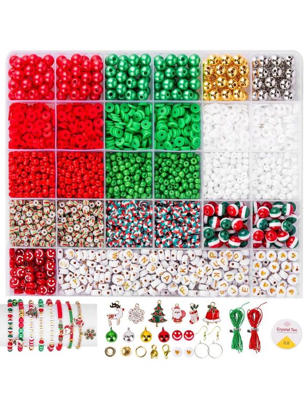 Random 18 Colors Clay Bead Kit, 1 Set DIY Jewelry Making Kit, Including Letter Beads & Spacer Beads for Girls, DIY Jewelry Crafts Gifts