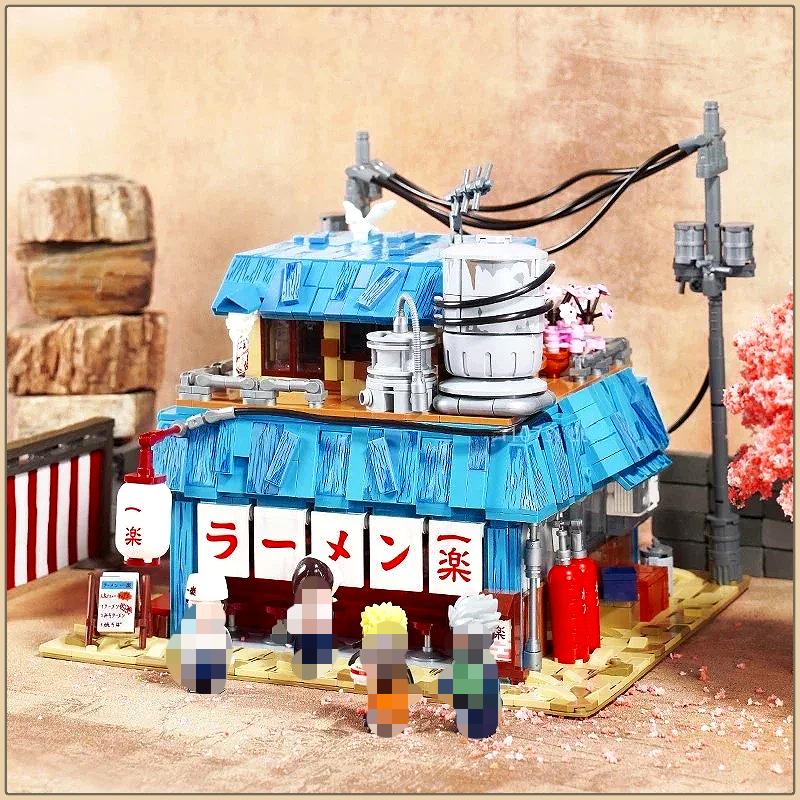 BARWEER-Ninja Building Blocks Cartoon Series Ichiraku Ramen Shop Assembled Model Ornaments Toys Gifts for fans Birthday Christmas Gifts for Kids and Adults