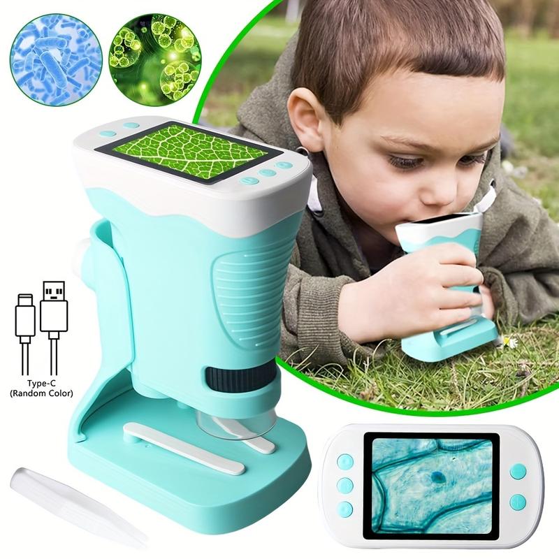 Mini Digital Microscope 50X Lab Microscope Children Science Microscope Kids Biological Outdoor Microscope, Portable Educational Science Toys Birthday Christmas Gift For Age 3 4 5 6 7+ Boys Girls