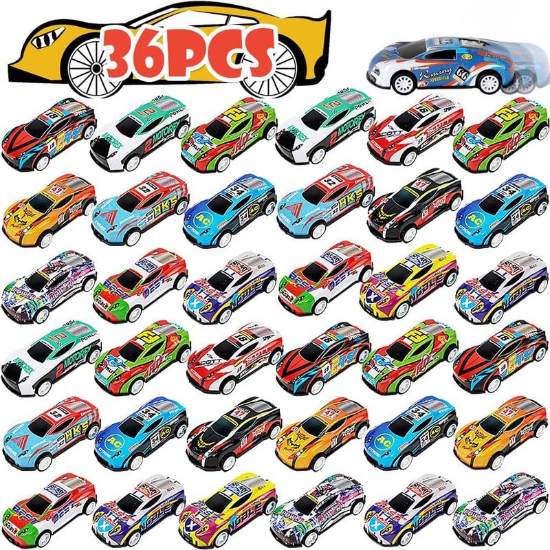 36pcs Pull Back Toy Cars, Mini Diecast Racing Cars Bulk, Party Favor Car Toys, Gift Bag Fillers, Toy Gifts for Boys and Girls