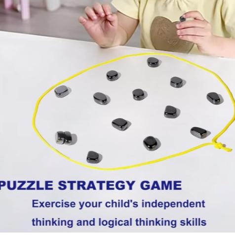 Magnetic Chess Game with Stones,Magnetic Chess,Magnet Game with String,Magnet Chess Game,Puzzle Strategy Family Magnetism Game