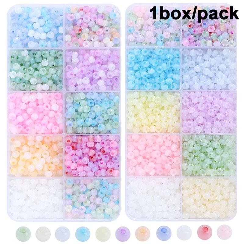 4mm Cat Eye Glass Spacer Beads (1500pcs box), Colorful Beads for Jewelry Making, DIY Craft for Gift Set