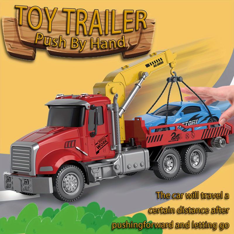 CreamKids Toy Truck, Many Parts Of The Toy Truck Are Retractable, Rotatable, Etc. The Tow Truck Can Rescue Cars Of Different Sizes