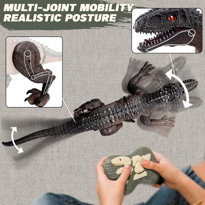 Remote Control Dinosaur - RC Dinosaur Remote Control Velociraptor Realistic Walking Robot Roaring Sound 2.4Ghz Simulation with Rechargeable Battery, Dinosaur Toys for age 6-12 dinosaur  animal