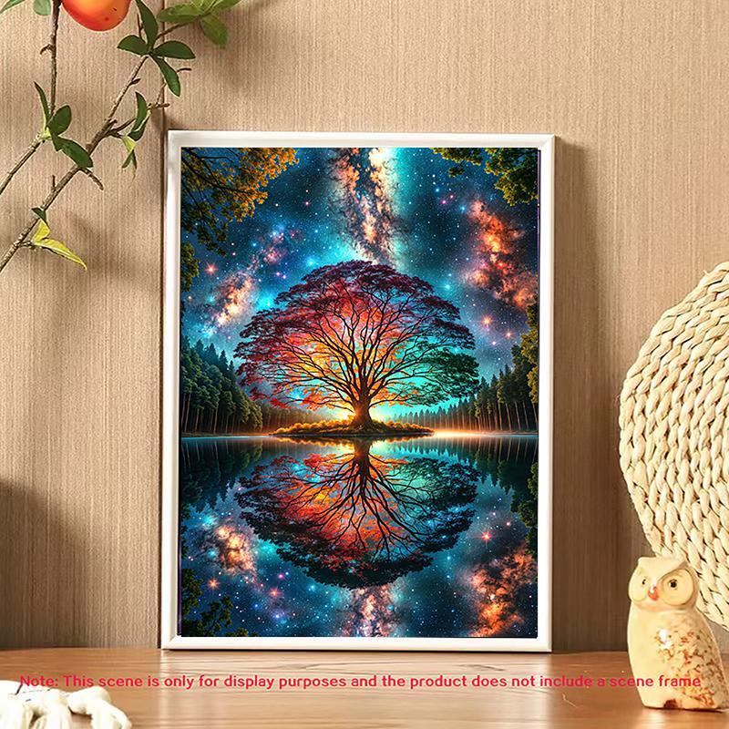 5D DIY Diamond Arts Colorful Painting Kit, 1 Set Tree & Sky Pattern Diamond Arts Colorful Painting without Frame, Handmade Art Crafts for Home Decor