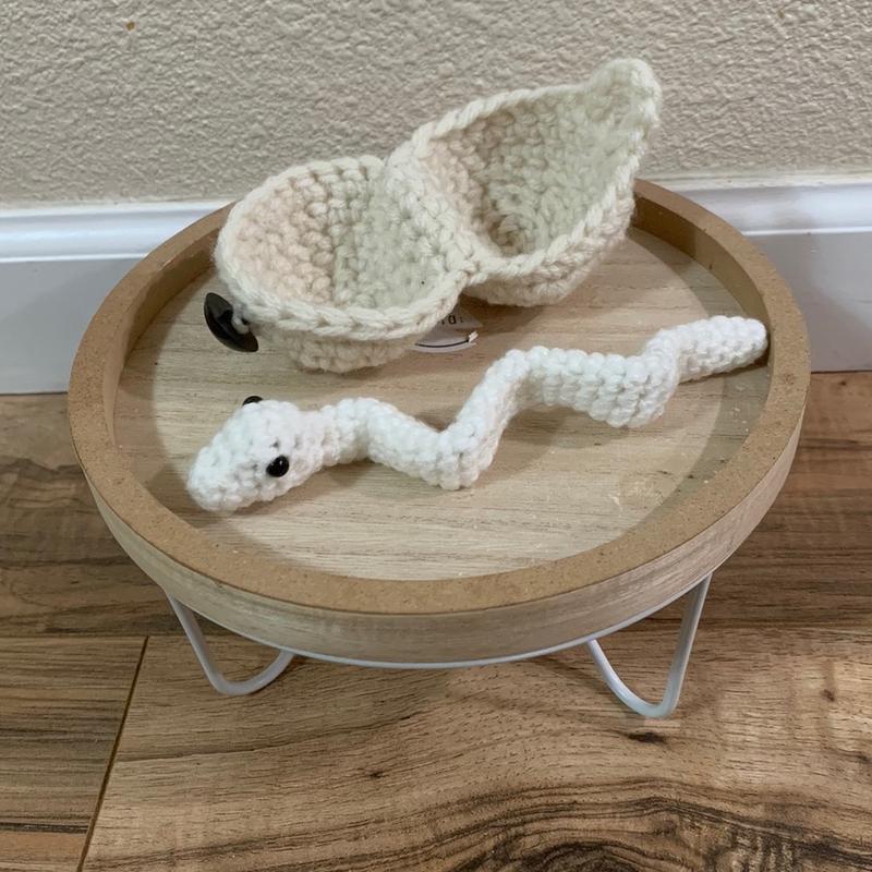 Crocheted Movable Hatchling Snake with Egg