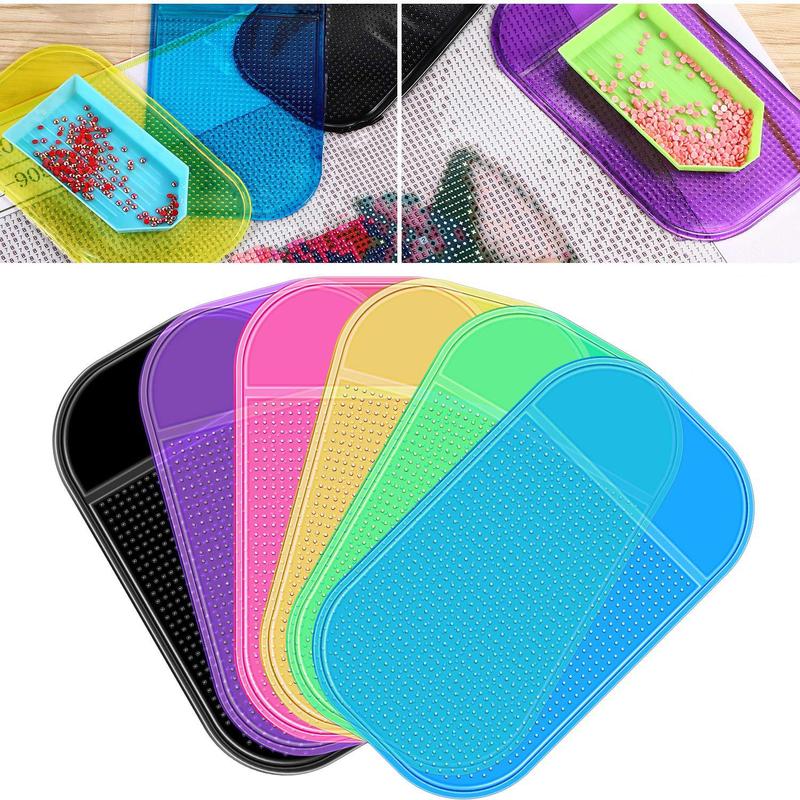 Silicone Diamond Art Painting Accessories for Christmas Gift, 6 Counts set Anti-slip Sticky Mat, Universal Sticky Gel Pad for Holding Tray, Diamond Art Painting Accessories