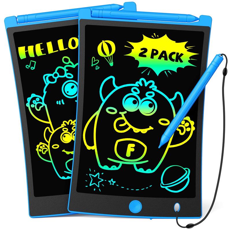 2 Pack LCD Writing Tablet with Stylus, 8.5in Erasable Doodle Board Mess Free Drawing Pad for Kids, Car Trip Educational Toys Birthday Christmas Gift for 3 4 5 6 7 Girls Boys (2*Blue)