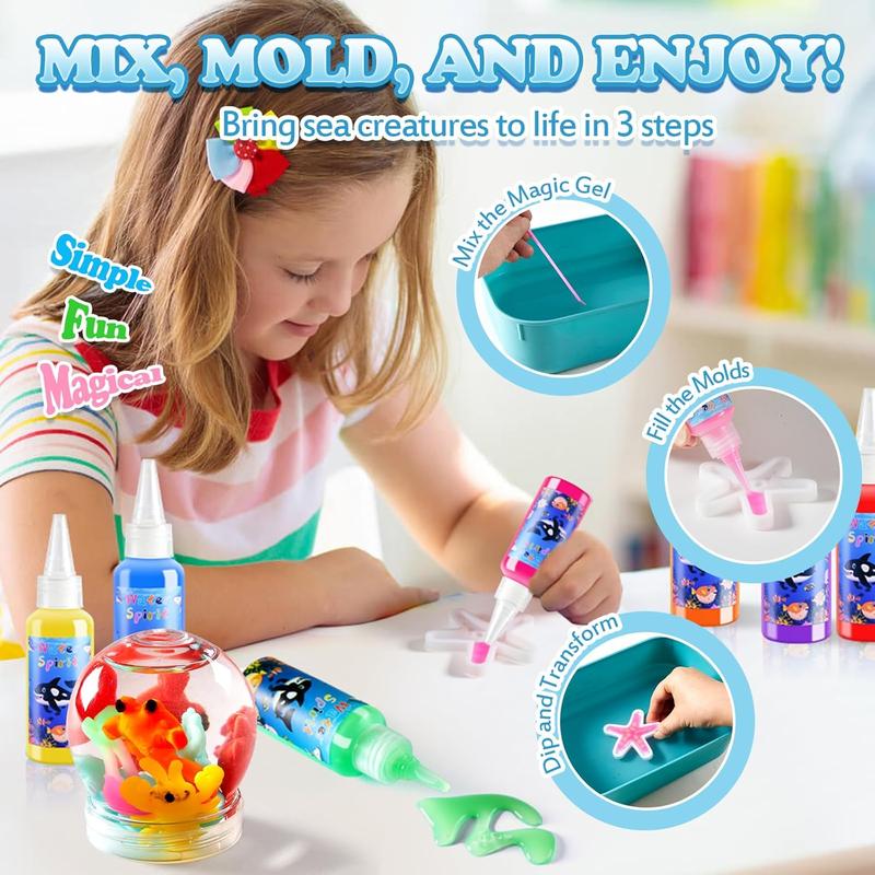 [BLACK FRIDAY OFF 50%] Aqua Fairy Water Gel Kit, Magic Water E.l.f Toy Kit, Toys Gifts for Boys Girls Childs, Craft Kit with 12 Colors Magic Gel and 15 Shape Molds, Party Favors, Arts & Crafts DIY STEM Toy