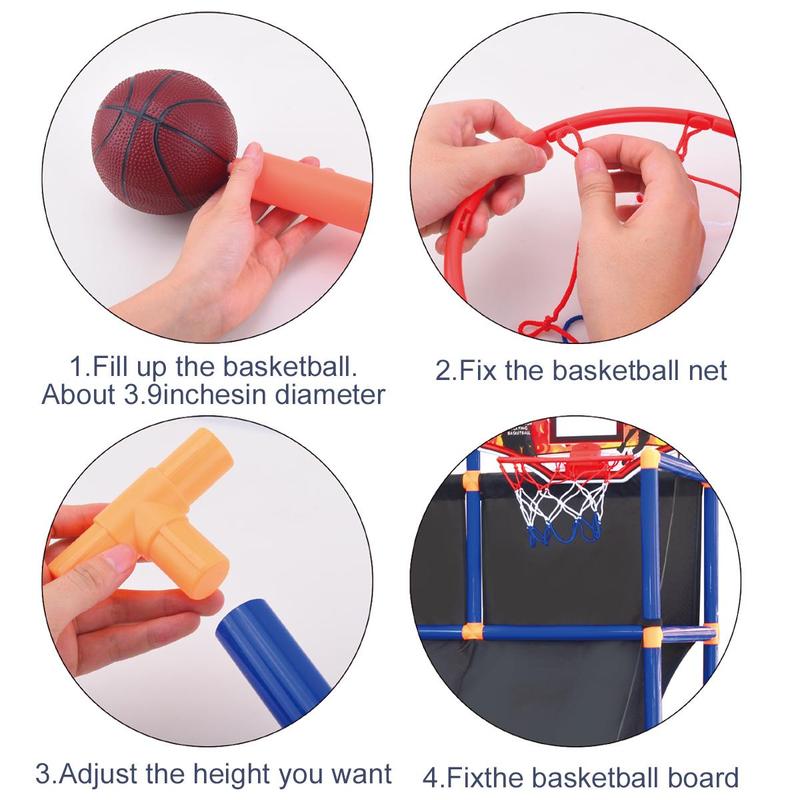 Basketball Game Set, 1 Set Basketball Hoop Game with 2 Balls, Indoor Outdoor Sport Toy, Birthday Gift for Boys & Girls, Air Pump Included