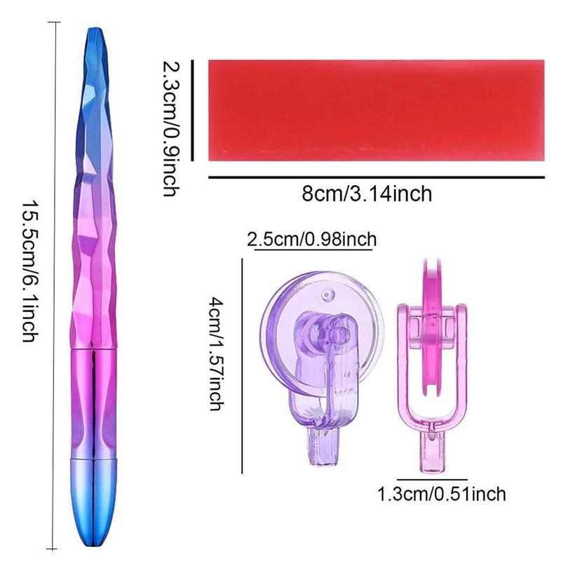 Diamond Art Painting Accessory Dot Drill Pen, 1 Set Random Color Dot Drill Glue Roller, Portable Diamond Moasic Tool Combination Set