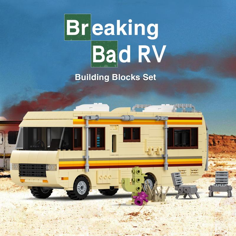 Breaking Bad RV Model Car Building Set, Creative Breaking Bad Merchandise Van Building Bricks Kit for Gifts, Educational DIY Building Set Toy for Teens & Adults