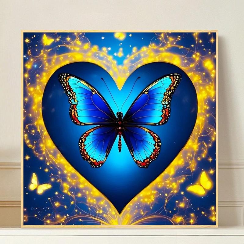 Butterfly Pattern DIY Diamond Arts Colorful Painting Kit without Frame, DIY 5D Diamond Arts Colorful Painting for Home Bedroom Wall Decor