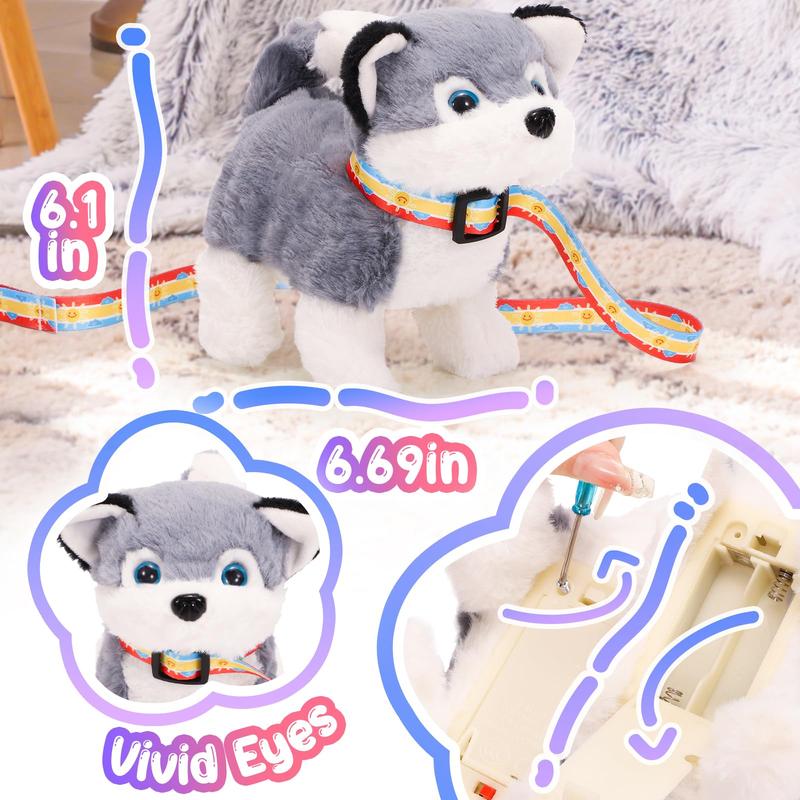 Plush Toys Puppy Electronic Toy Dogs That Walk and Bark,Tail Wagging Fake Dog Interactive Dog Toy with Leash,Easter Christmas Birthday Gift