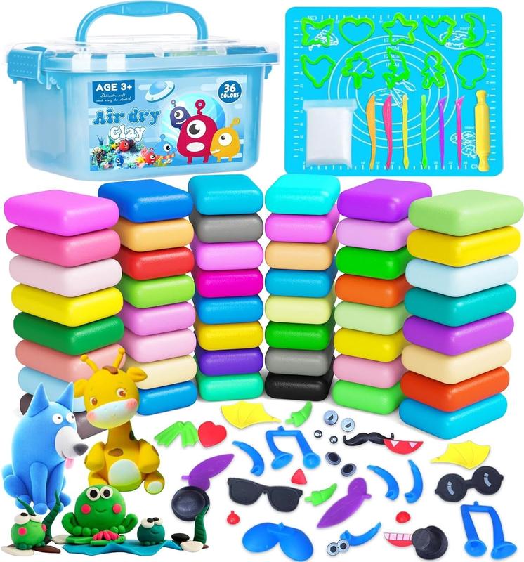 Christmas Gift For Kids Air Dry Clay - 60 Colors Air Dry Clay for Kids Adults, Polymer Modeling Foam Soft Magic Clay Crafts Kits for Kids Kids