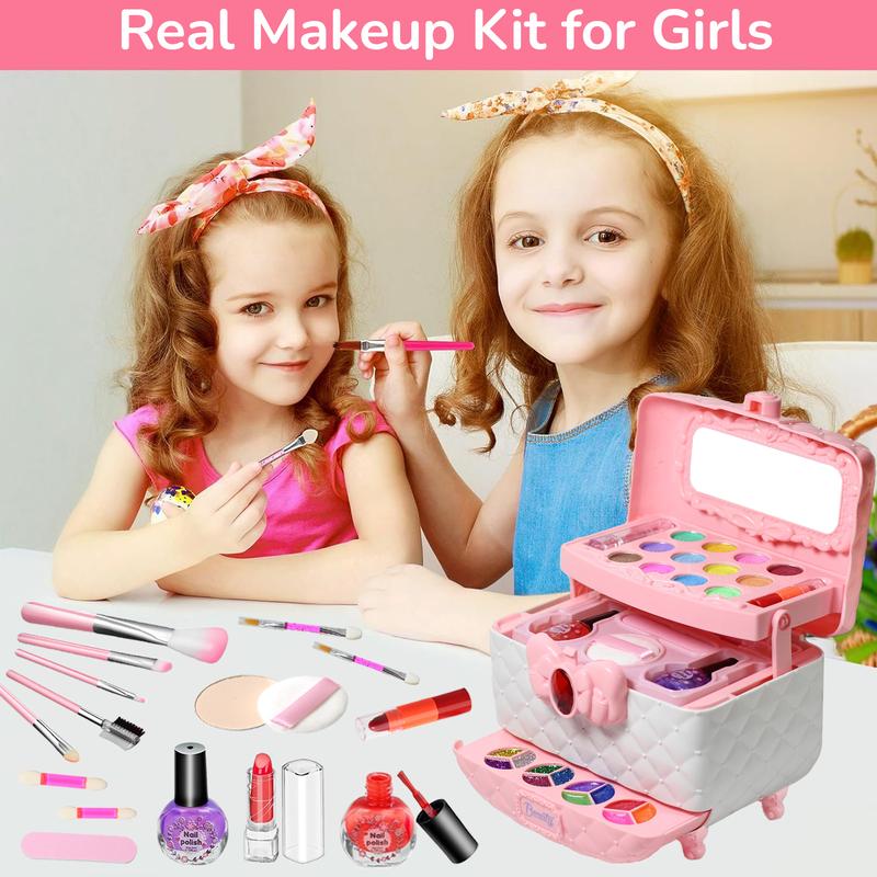 Kids Makeup Kit for Girl- Washable Real Kids Makeup Sets Girl Toys, Girls Makeup Set Kids Toys for Little Girls Toddler, Christmas-Birthday-Gifts-Ideas-Toys Age 3 4 5 6 7 8 9 10