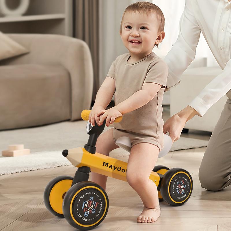 Maydolly Kids Balance Bike Bicycle Toys For 1 Year Old Boys Girls 10-24 Months Toddler, 4 Wheels Silent Toddler First Birthday Gifts Baby Gift