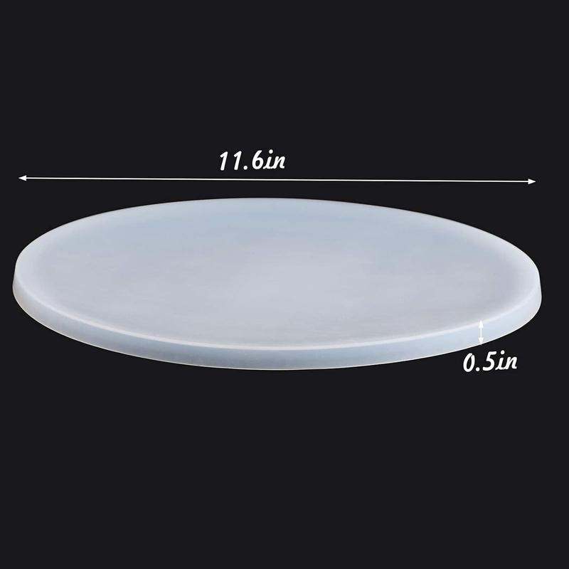 Resin Tray Mold- 11.8 inch, Large Silicone Tray Mold, Resin Dish Mold, Round Serving Tray Mold for Epoxy Resin Casting, Resin Service Board, Coasters, Home Decoration, Resin Painting Art