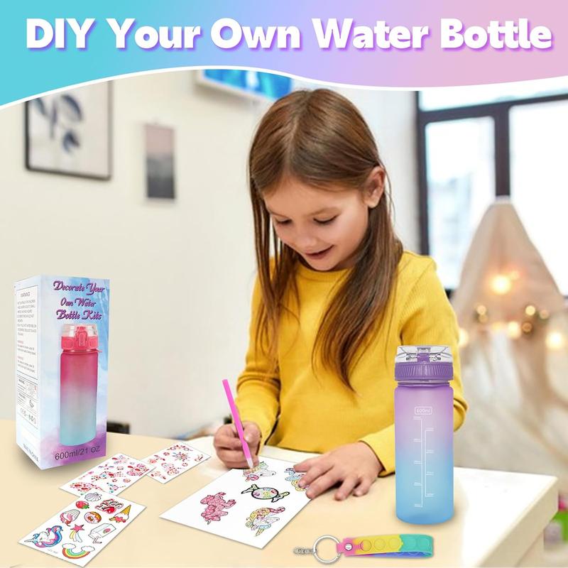 Christmas Gifts for Girls 4-12, Decorate Your Own Water Bottle Kits for Girls, Unicorn Diamond Crafts Painting Toys, Kids Water Bottle for School, Christmas and Birthday Gifts Toys for Girls