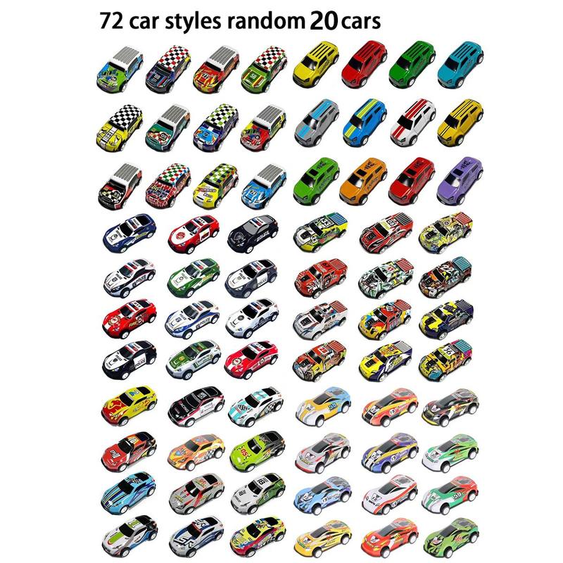 Random Car Toy with Storage Box, 20 30 50pcs Pull Back Car Toy for Christmas Gift, Classic Car Model Toy, Mini Toys Race Cars, Birthday Gifts, Thanksgiving Christmas Gift Set