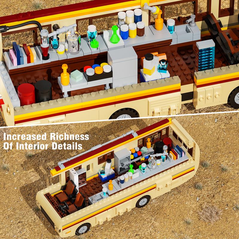 Breaking Bad RV Model Car Building Set, Creative Breaking Bad Merchandise Van Building Bricks Kit for Gifts, Educational DIY Building Set Toy for Teens & Adults