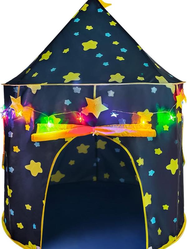 Play Tent for Boys, with Star Lights and Storage Carrying Bag, Pop Up Play Tent House for Kids Toddlers