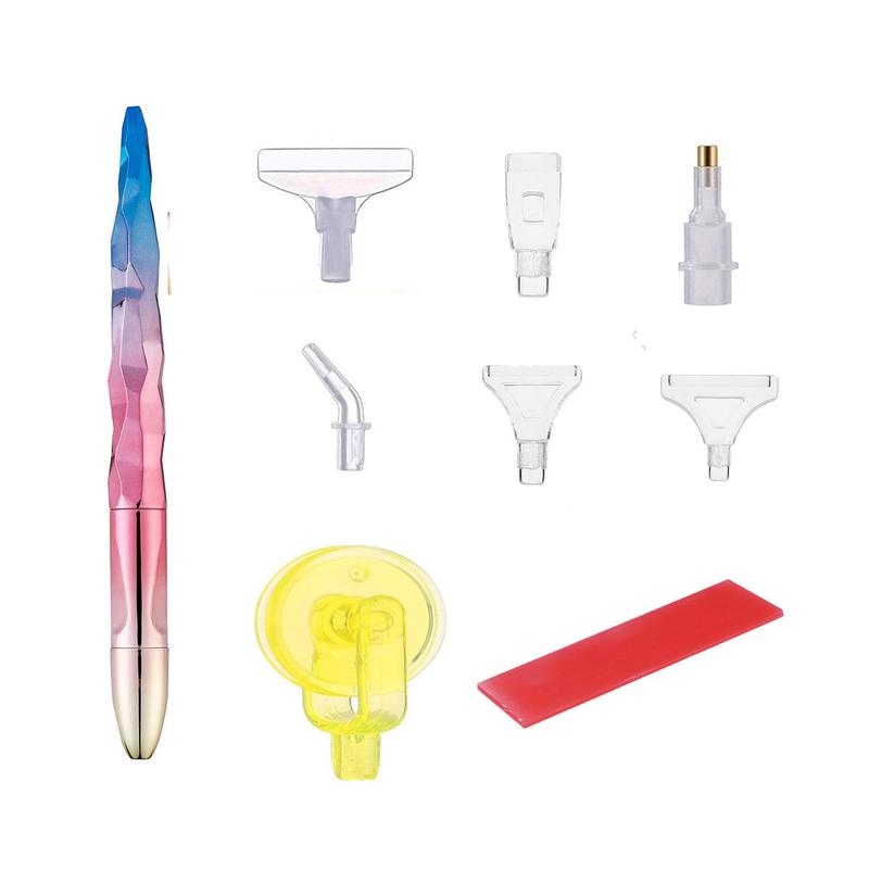 Diamond Art Painting Accessory Dot Drill Pen, 1 Set Random Color Dot Drill Glue Roller, Portable Diamond Moasic Tool Combination Set