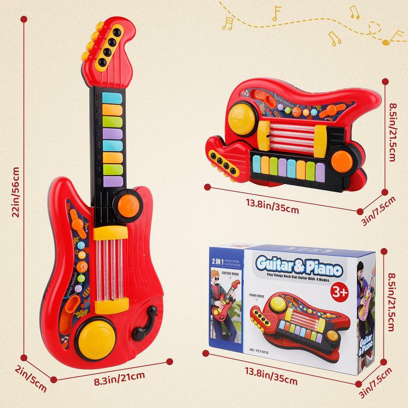 Kids Piano Guitar 2 in 1 Musical Instruments for Kids Piano Toddler Toy Kids Guitar with Strap Electric Guitar for Kids Music Toys for Boys Girls Gifts kids  guitar